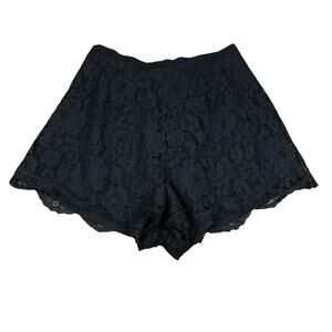 KEEPSAKE Black Eyelet Lace High Rise Waisted Shorts Size Medium M Boho Chic